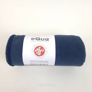 Manduka eQua Yoga‎ Hand Towel Midnight Blue Microfiber 26.5x16" Sweat Activated